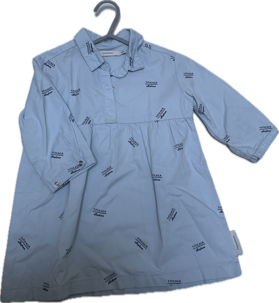 Blauwe jurk 12-18m - TinyCottons