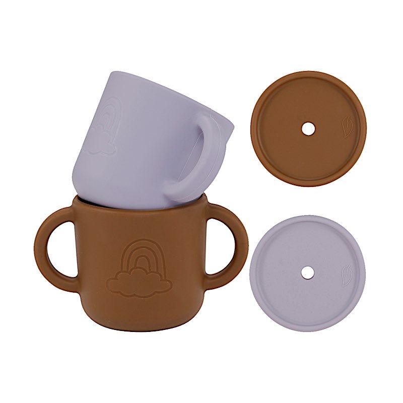 Beker met deksel 2st lilac & cacao - Lille Vilde