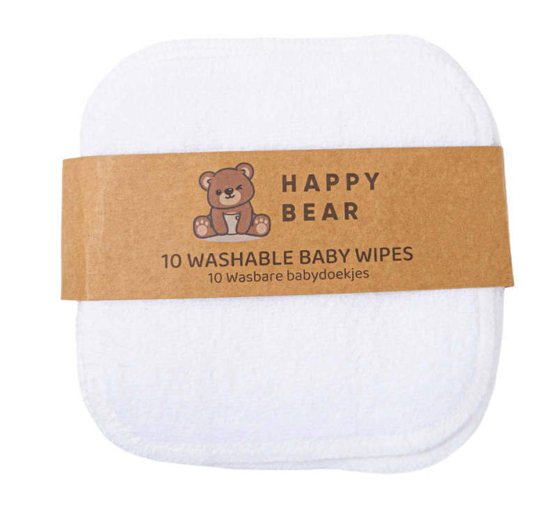 Herbruikbare wipes (10st) - HappyBear Diapers