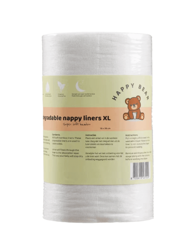 Inlegvellen Bamboe XL bio-afbreekbaar - HappyBear Diapers