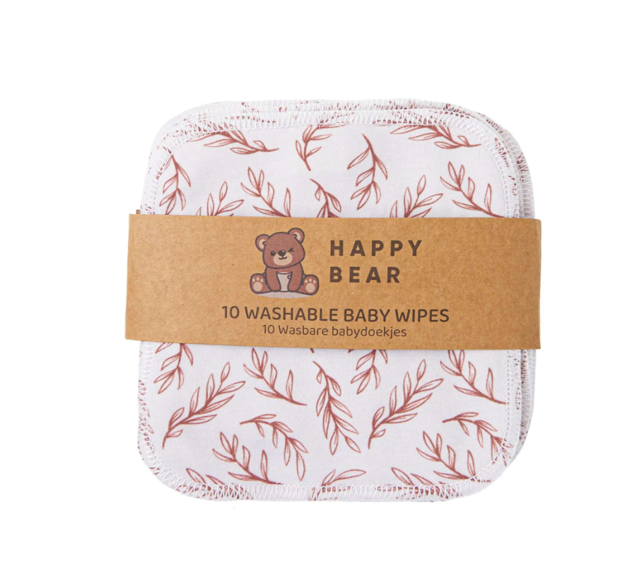 Herbruikbare wipes print (10st) - HappyBear Diapers