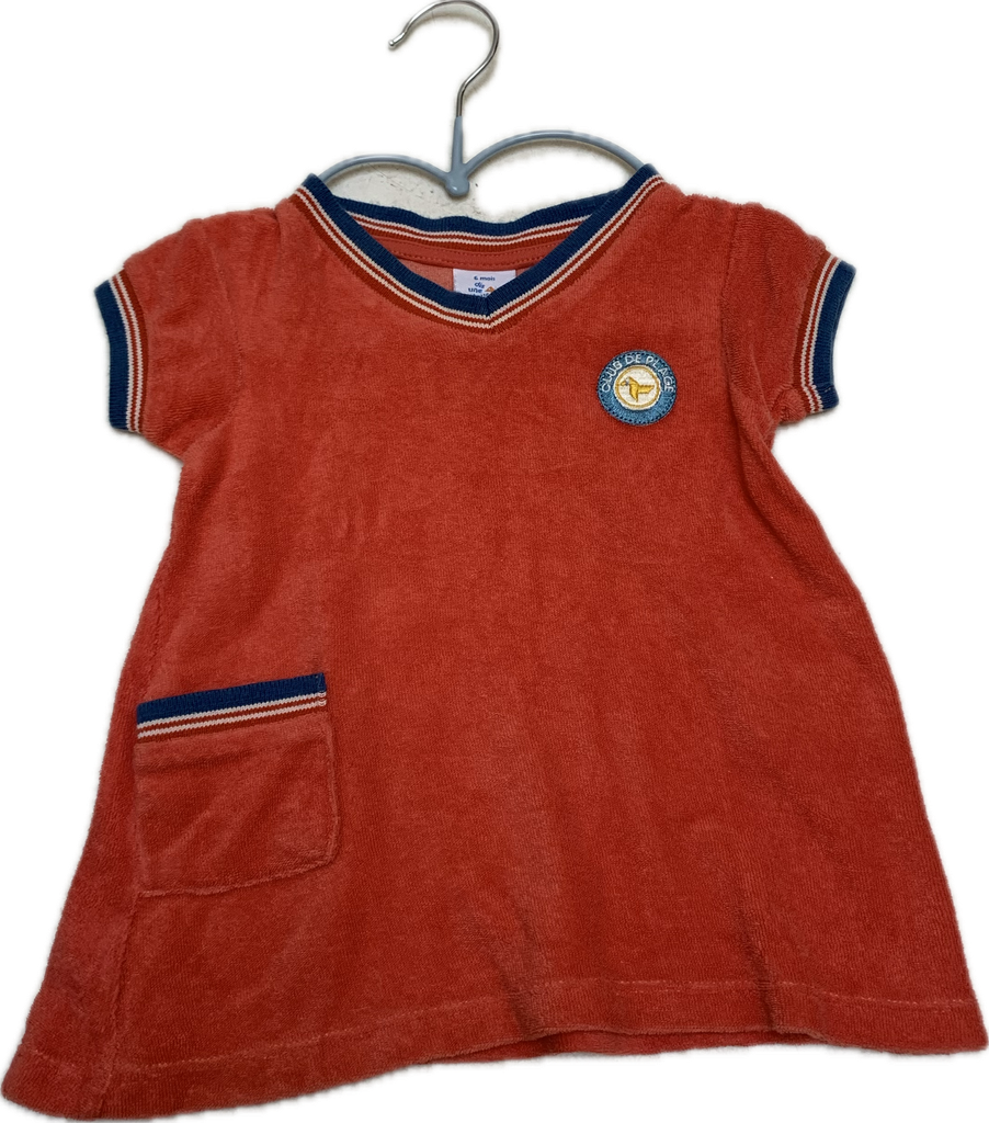 Badstof vintage jurkje 6m - Dis une couleur