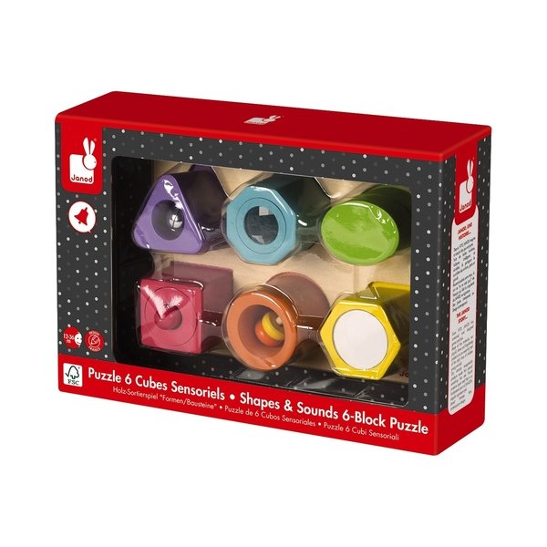 Houten vormen- en geluidenpuzzel - Janod