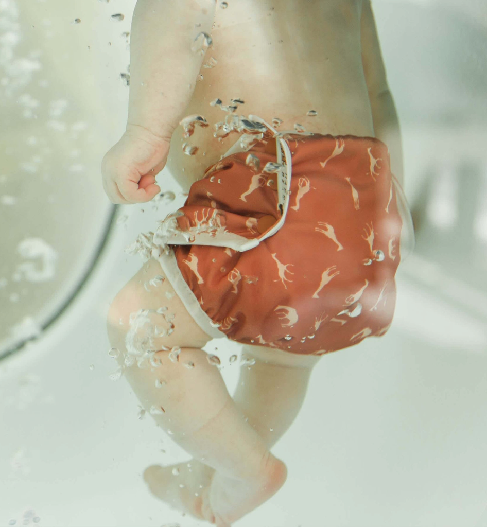 Herbruikbare en aanpasbare zwemluier - HappyBear Diapers (botanical)