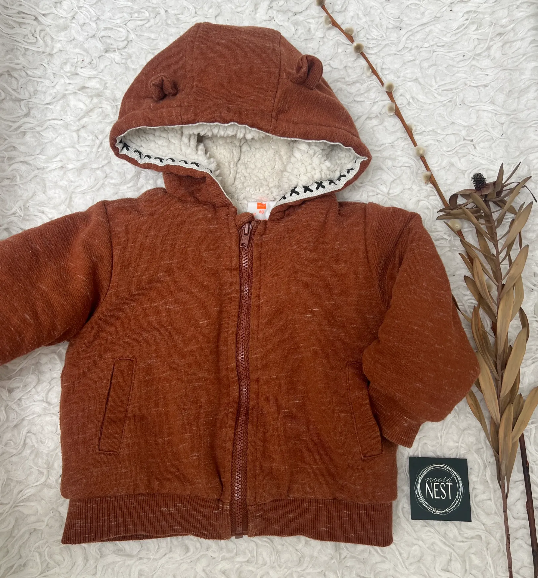 Teddy-gevoerde vest met capuchon m80 - HEMA