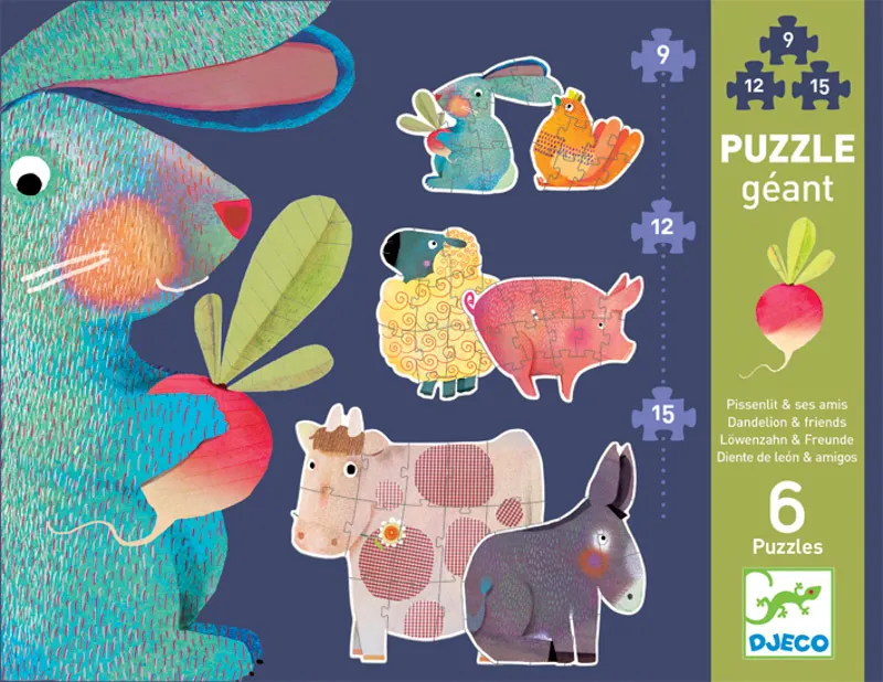 Reuze puzzeldoos 6st +3j - Djeco