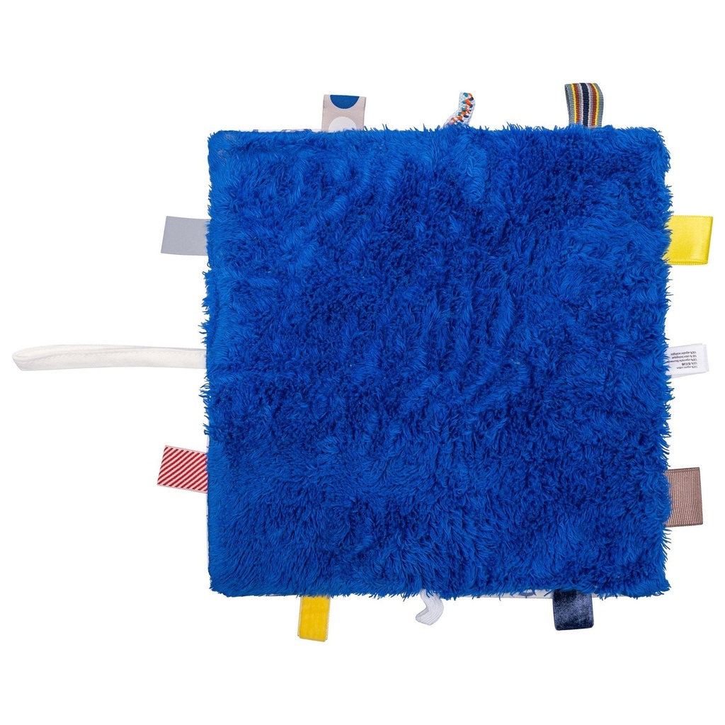 Baby Knuffeldoekje - Speendoekje 100% Biologisch Katoen - Comfortdoekje 25 X 25cm - Delft Blue - Blauw - Snoozebaby