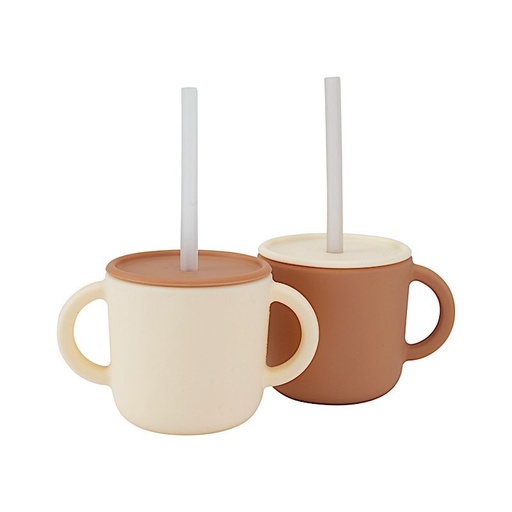 Cup & straw terra & cream - Lille Vilde